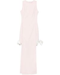 Leen Mougrhabi - Amour Bow-Detail Boat-Neck Maxi Dress - Lyst