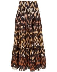 Zimmermann - Aster Zijden Midi-Rok - Lyst