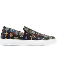 Versace Slip-On-Sneakers mit Print - Schwarz
