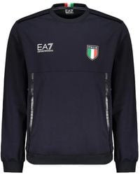 EA7 - Logo-Print Italia Sweatshirt - Lyst