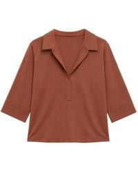 Max Mara - Spread-Collar Three-Quarter-Sleeve Blouse - Lyst