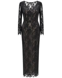 Bronx and Banco - Lace-Overlay Long-Sleeve Maxi Dress - Lyst