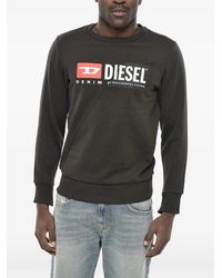 DIESEL - S-Girk-Cuty Logo-Print Panelled Sweatshirt - Lyst
