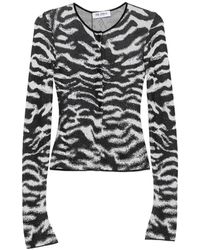 The Attico - Zebra-Print Long-Sleeve Cardigan - Lyst