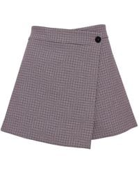 MSGM - Fold-Detail Check Shorts - Lyst
