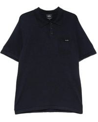 A.P.C. - Gide Logo-Embroidered Chest-Pocket Polo Shirt - Lyst