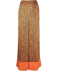 Karl Lagerfeld - Kl Leopard-Print Wide-Leg Trousers - Lyst