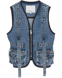 3.1 Phillip Lim - Front-Pocket Denim Vest - Lyst