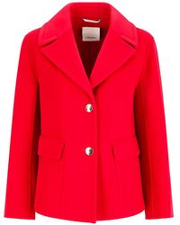 Max Mara - Button-Up Virgin Wool Breasted Coat - Lyst