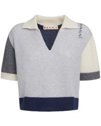 Marni - Camiseta de canalé con cuello en V - Lyst