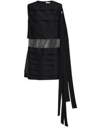 Ferragamo - Mini Dress With Lace-Detail - Lyst