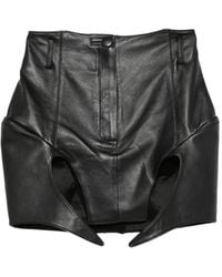 MITILIANE COUTURE - Cut-Out Leather Mini Skirt - Lyst