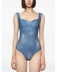 Atu Body Couture - Korsett Mit Jeans-Print - Lyst