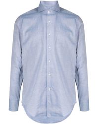 Canali - Cutaway-collar Cotton Shirt - Lyst