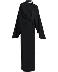 ‎Taller Marmo - Brooks Draped Asymmetric-Neck Maxi Dress - Lyst