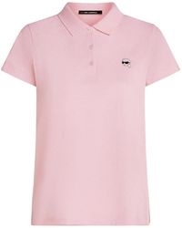 KARL LAGERFELD - Ikon Pique Polo Shirt - Lyst