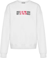 Moschino - Slogan-print Cotton Sweatshirt - Lyst