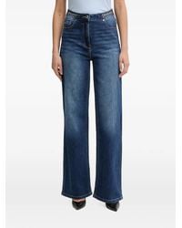 Morgan - Chain-Link-Detail Wide-Leg Jeans - Lyst