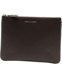 Comme des Garçons - Logo-Print Leather Clutch Bag - Lyst