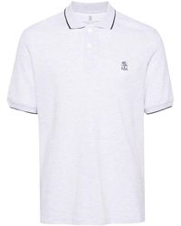 Brunello Cucinelli - Logo Cotton Polo Shirt - Lyst