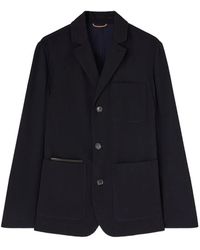 RETORI - Denim-Effect Single-Breasted Wool Blazer - Lyst