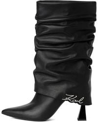 KARL LAGERFELD - Debutante Midi Slouch Boots - Lyst