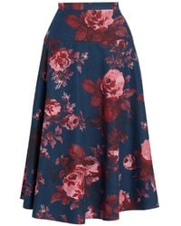 Erdem - Floral-Print A-Line Skirt - Lyst