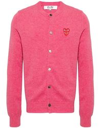 Comme des Garçons - Play Heart-Patch Button-Up Cardigan - Lyst