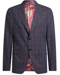 Etro - Check-Pattern Wool Suit - Lyst