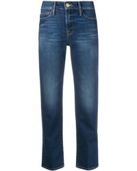 FRAME - Cropped Slim-fit Jeans - Lyst