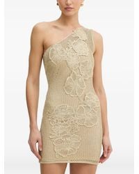 SIMONA CORSELLINI - Crochet-Knit Floral-Appliqué Mini Dress - Lyst