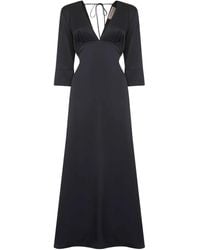 Blanca Vita - Neck-Tie Flared Maxi Dress - Lyst
