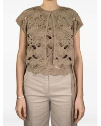 Kangra - Openwork-Knit Blouse - Lyst