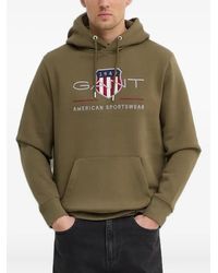 GANT - Hoodie mit Logo-Stickerei - Lyst