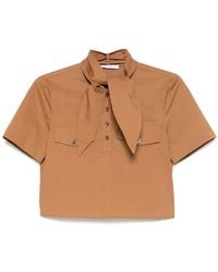 Patrizia Pepe - Scarf-Detail Poplin Shirt - Lyst