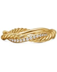 David Yurman - 18Kt Petite Infinity Diamond Band Ring (4Mm) - Lyst