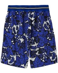 Burberry - Ekd-Appliqué Leaf-Print Shorts - Lyst