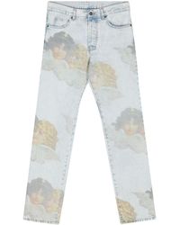 Fiorucci - Angel-print Mid-rise Straight Jeans - Lyst