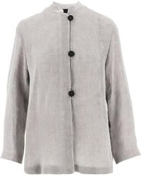 Emporio Armani - Veste Bomber Texturée À Col Officier - Lyst