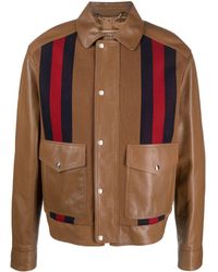 Gucci - Panelled Leather Jacket - Lyst
