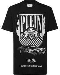 Philipp Plein - Strass Flame Racing T-Shirt - Lyst
