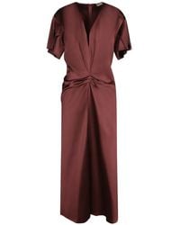 Blanca Vita - Ruched V-Neck Midi Dress - Lyst