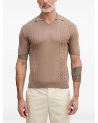 Benetton - Cable-Knit Polo Shirt - Lyst