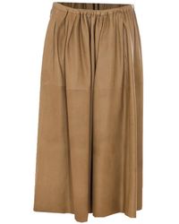 AURALEE - Elasticated Leather Skirt - Lyst