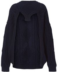 Burberry - Cable-knit Open-front Jumper - Lyst