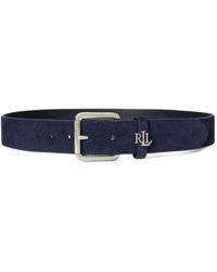Ralph Lauren - Logo-Plaque Suede Belt - Lyst