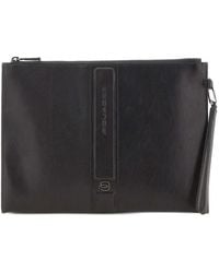 Piquadro - Logo-Plaque Clutch Bag - Lyst