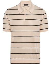 Prada - Striped Open-knit Polo Shirt - Lyst