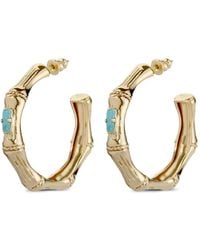 Gas Bijoux - Pendientes Con Efecto De Bambú Y Turquesa - Lyst
