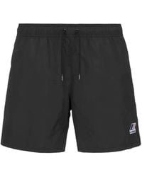 K-Way - Le Vrai Olivier Logo-Patch Drawstring Swim Shorts - Lyst